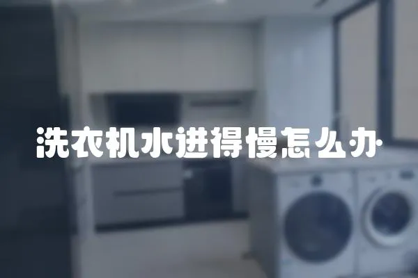 洗衣機水進得慢怎么辦