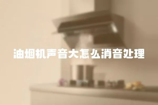 油煙機聲音大怎么消音處理
