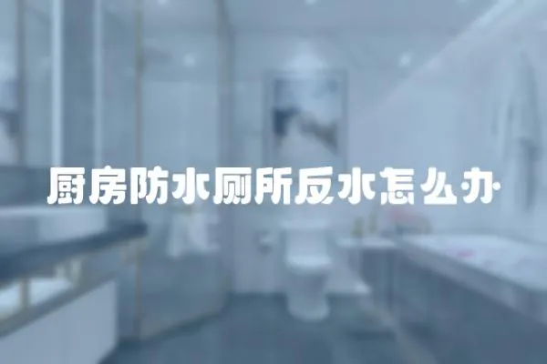 廚房防水廁所反水怎么辦