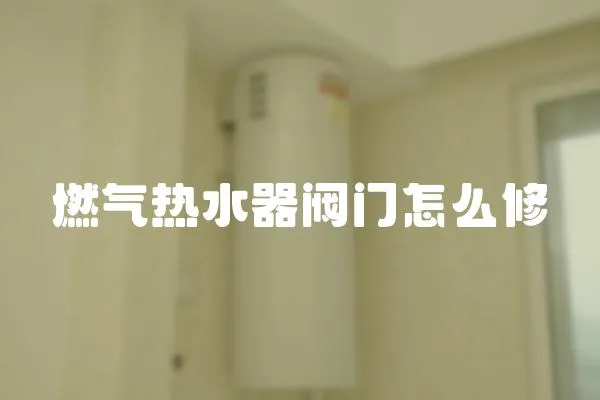燃氣熱水器閥門怎么修