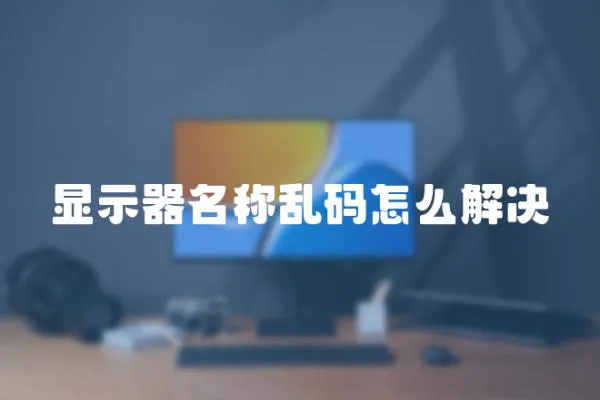 顯示器名稱亂碼怎么解決