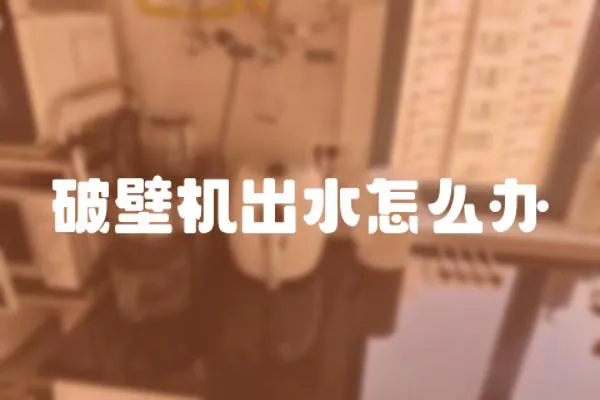 破壁機出水怎么辦