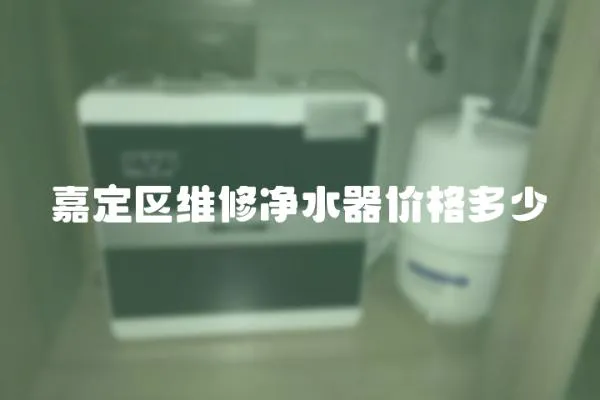 嘉定区维修净水器价格多少