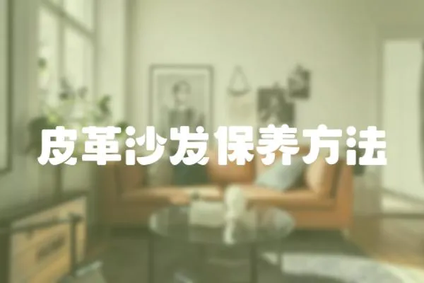 皮革沙發保養方法