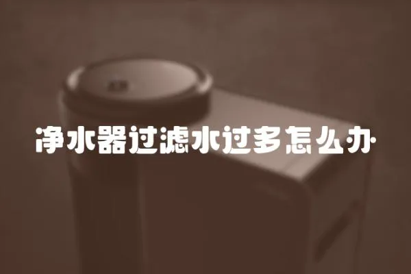 凈水器過濾水過多怎么辦