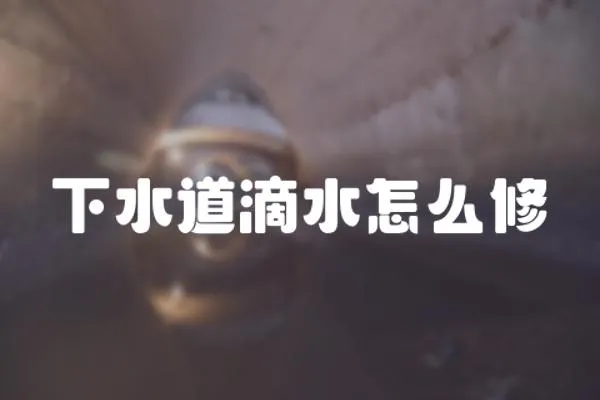 下水道滴水怎么修