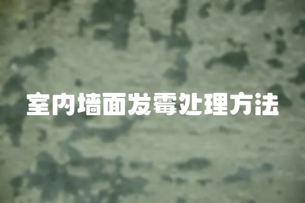室內墻面發霉處理方法