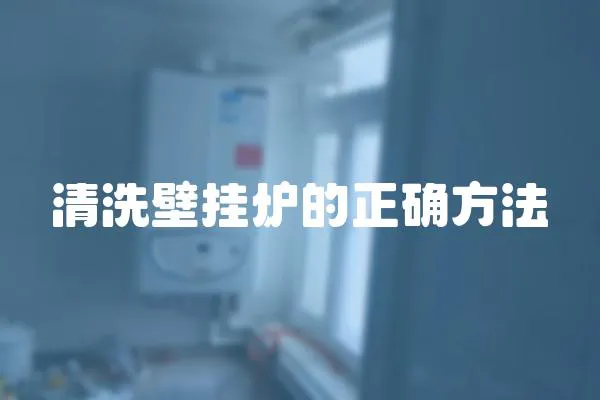 清洗壁掛爐的正確方法