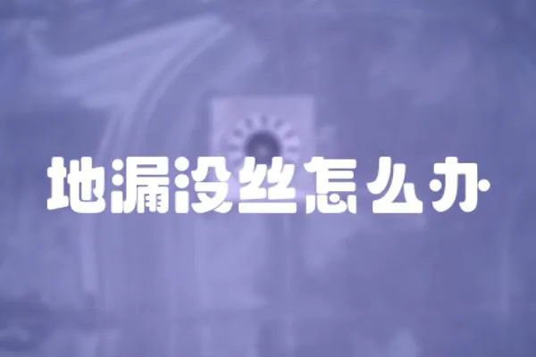 地漏沒絲怎么辦