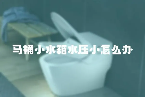 馬桶小水箱水壓小怎么辦
