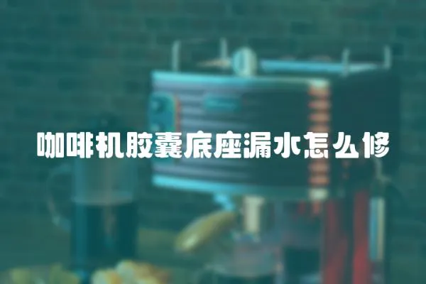咖啡機膠囊底座漏水怎么修