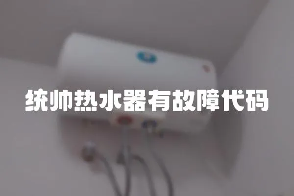 統帥熱水器有故障代碼