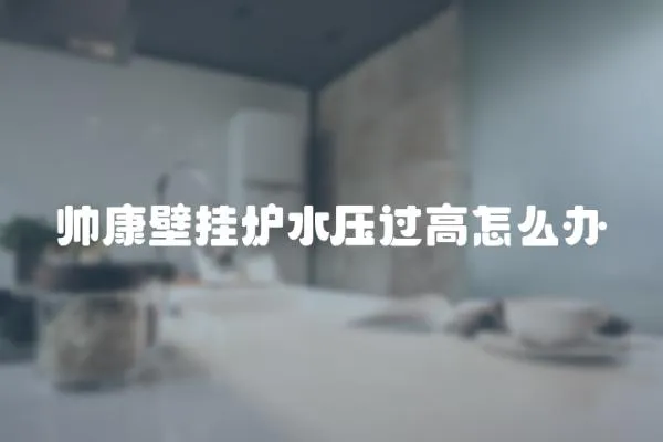 帥康壁掛爐水壓過高怎么辦