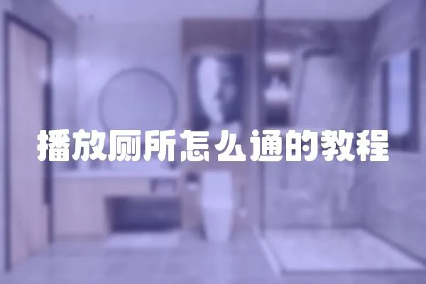 播放廁所怎么通的教程
