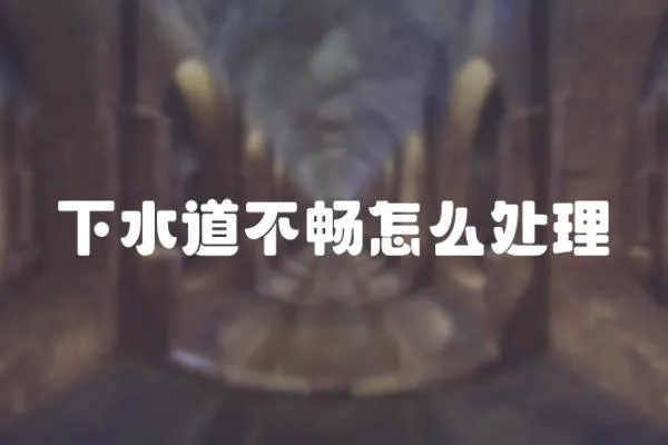 下水道不暢怎么處理