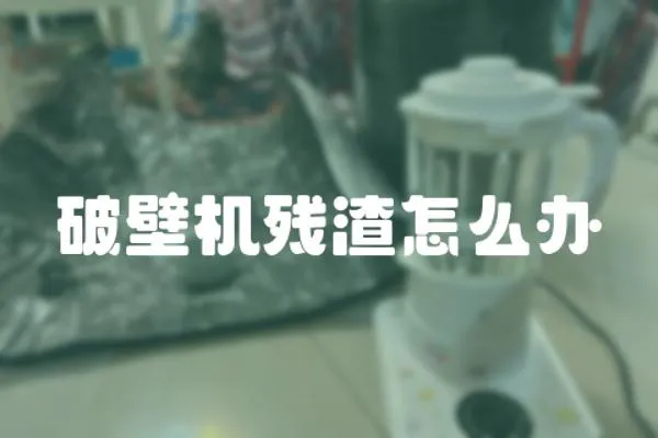 破壁機殘渣怎么辦