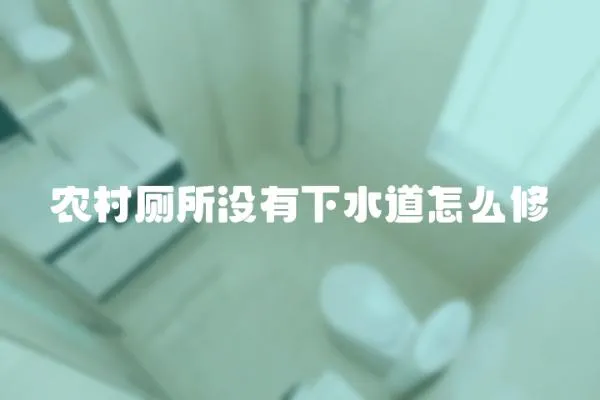 農村廁所沒有下水道怎么修