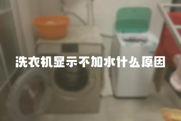 洗衣機顯示不加水什么原因