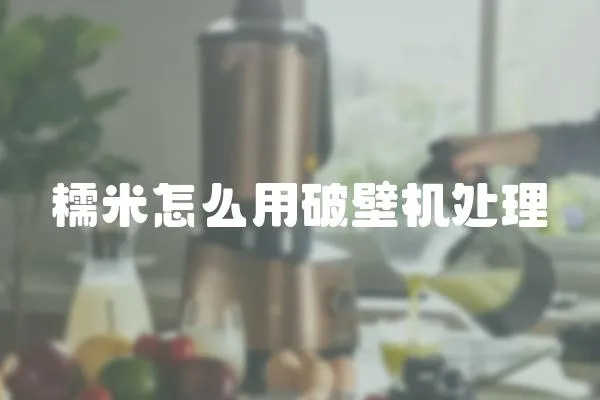 糯米怎么用破壁機處理