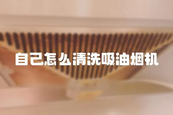自己怎么清洗吸油煙機