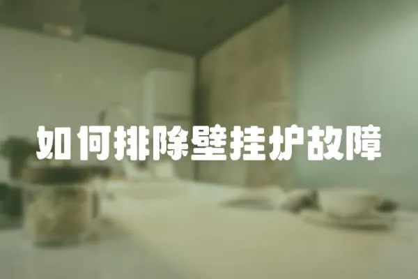 如何排除壁掛爐故障