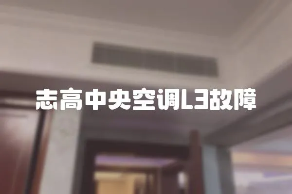 志高中央空調(diào)L3故障