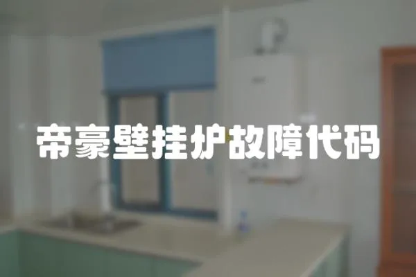 帝豪壁掛爐故障代碼