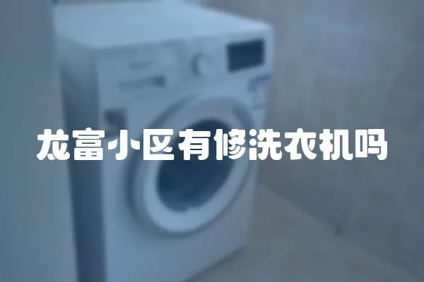 龍富小區有修洗衣機嗎
