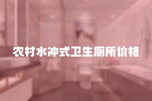 農村水沖式衛生廁所價格