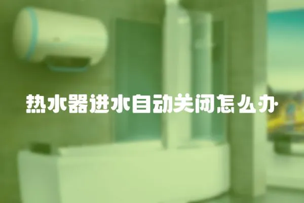 熱水器進水自動關閉怎么辦