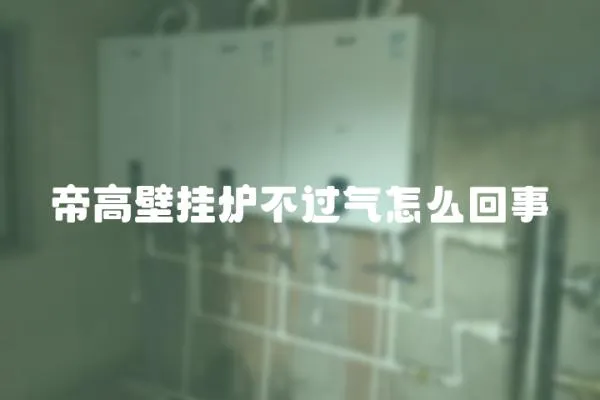 帝高壁掛爐不過氣怎么回事