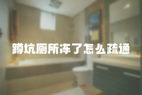 蹲坑廁所凍了怎么疏通