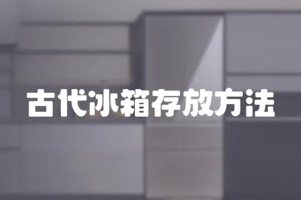 古代冰箱存放方法