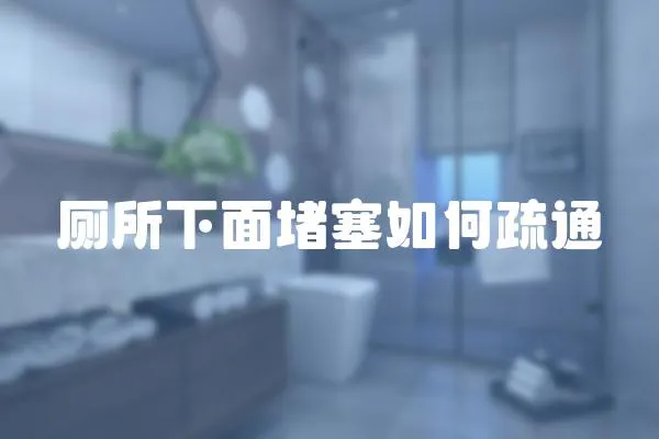 廁所下面堵塞如何疏通