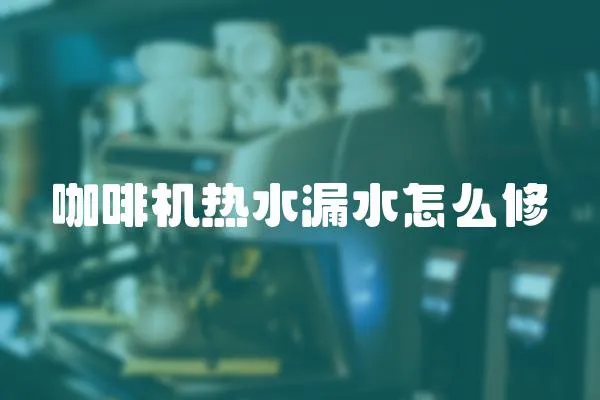 咖啡機熱水漏水怎么修