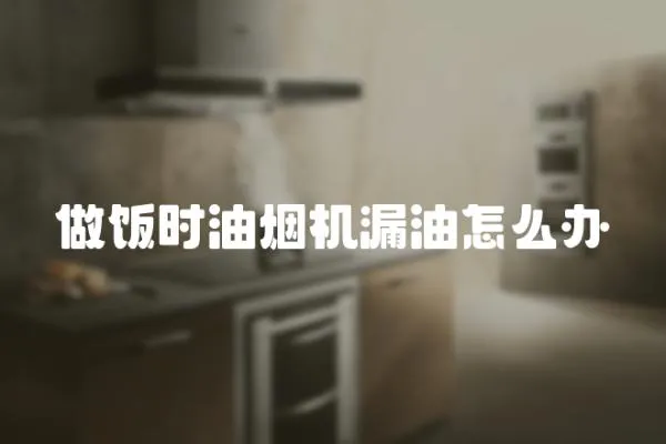 做飯時油煙機漏油怎么辦