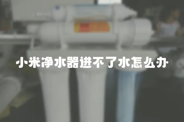 小米凈水器進不了水怎么辦