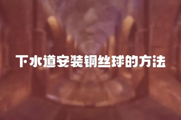 下水道安裝鋼絲球的方法