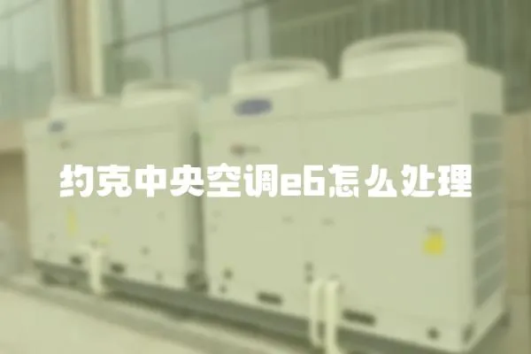 約克中央空調(diào)e6怎么處理