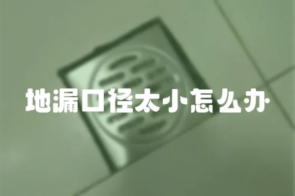 地漏口徑太小怎么辦