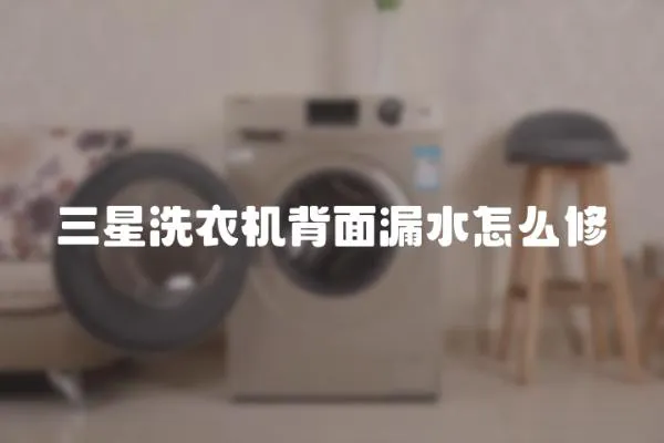 三星洗衣機背面漏水怎么修