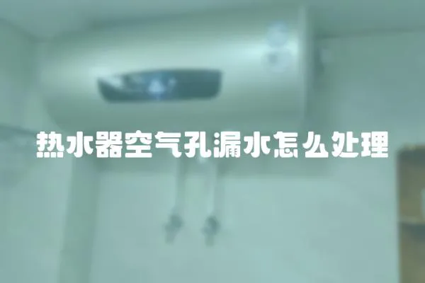 熱水器空氣孔漏水怎么處理