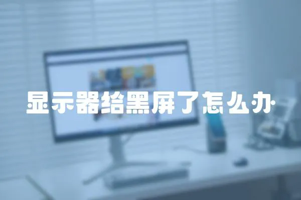 顯示器給黑屏了怎么辦