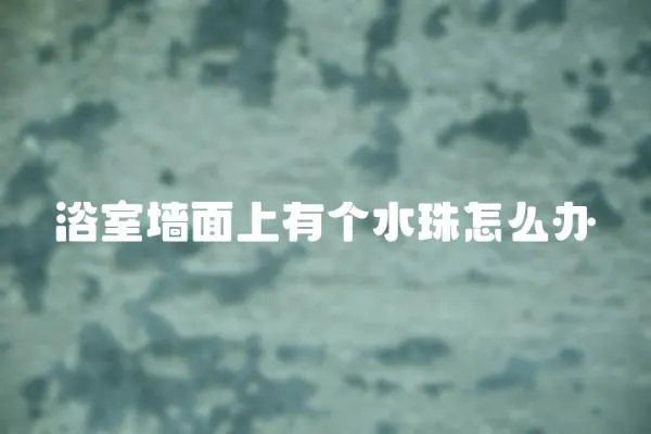 浴室墻面上有個水珠怎么辦