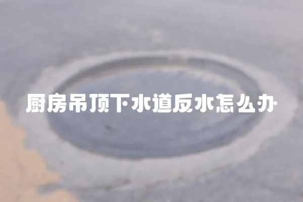 廚房吊頂下水道反水怎么辦