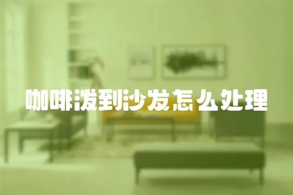 咖啡潑到沙發怎么處理