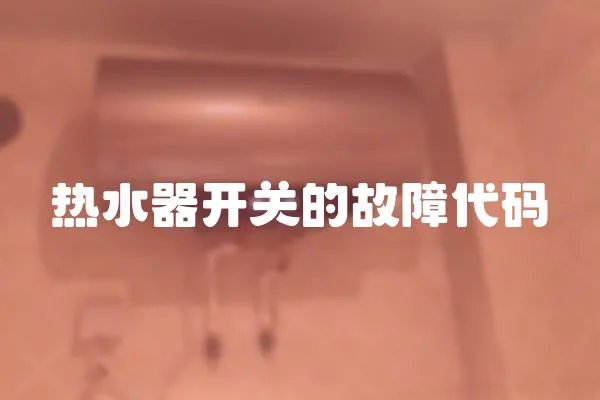 熱水器開關的故障代碼