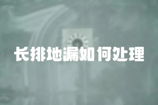 長排地漏如何處理