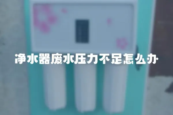凈水器廢水壓力不足怎么辦