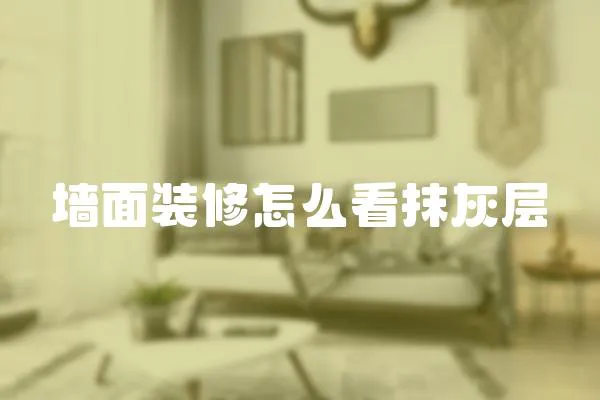 墻面裝修怎么看抹灰層